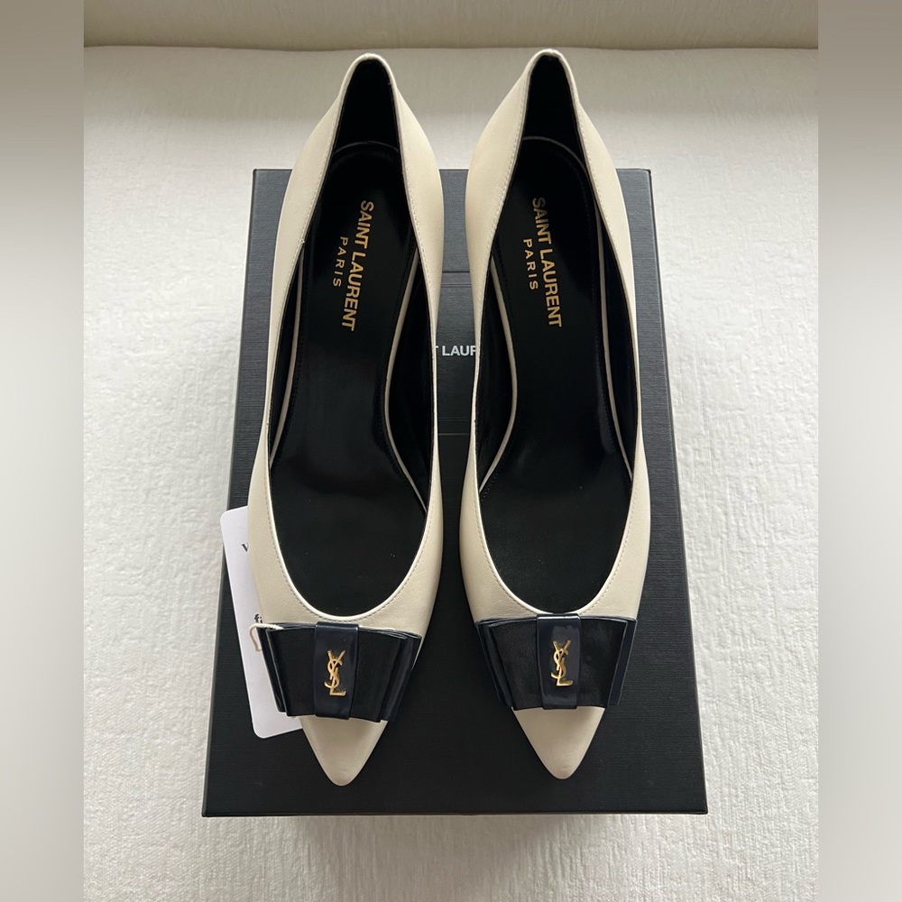 Leather Anais Bow Pumps 55 - Picture 2 of 14